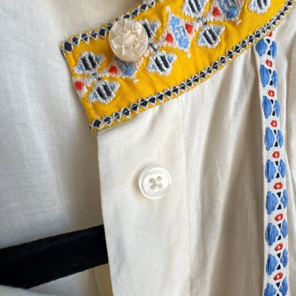 Tory Burch Embroidered Adriana Fit & Flare Dress Size 2 - Picture 4 of 15